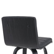 Vienna Modern Counter Height Swivel Bar Stool with Black Faux Leather Seat and Black Brushed Wood Frame - Furniture City (CA)l