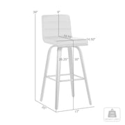 Vienna 30" Swivel Bar Stool in Walnut Wood Finish with Brown Faux Leather - Furniture City (CA)l