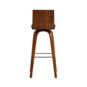 Vienna 30" Swivel Bar Stool in Walnut Wood Finish with Brown Faux Leather - Furniture City (CA)l