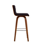 Vienna 30" Swivel Bar Stool in Walnut Wood Finish with Brown Faux Leather - Furniture City (CA)l