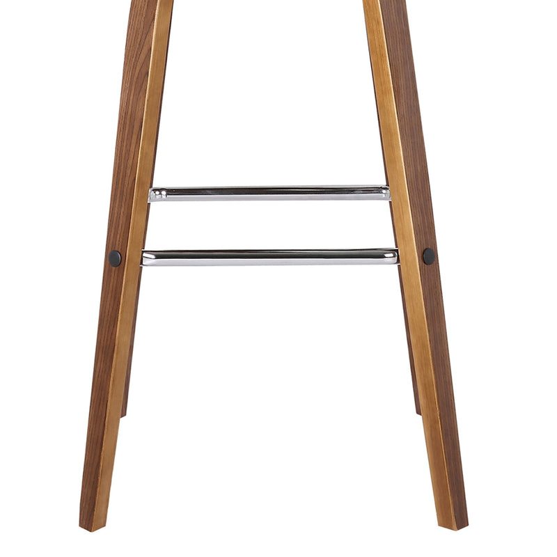 Vienna 30" Swivel Bar Stool in Walnut Wood Finish with Brown Faux Leather - Furniture City (CA)l