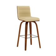 Vienna 26" Swivel Counter Stool in Walnut Wood Finish with Cream Faux Leather - Furniture City (CA)l