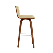 Vienna 30" Swivel Bar Stool in Walnut Wood Finish with Cream Faux Leather - Furniture City (CA)l