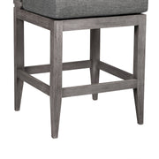 Vivid Outdoor Patio Bar Stool in Gray Eucalyptus Wood with Gray Olefin Cushions - Furniture City (CA)l