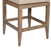 Vivid Outdoor Patio Counter Stool in Light Eucalyptus Wood with Taupe Olefin Cushions - Furniture City (CA)l