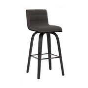 Vienna 26" Swivel Counter Stool in Black Wood Finish with Gray Faux Leather - Furniture City (CA)l