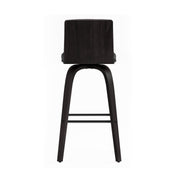 Vienna 26" Swivel Counter Stool in Black Wood Finish with Gray Faux Leather - Furniture City (CA)l