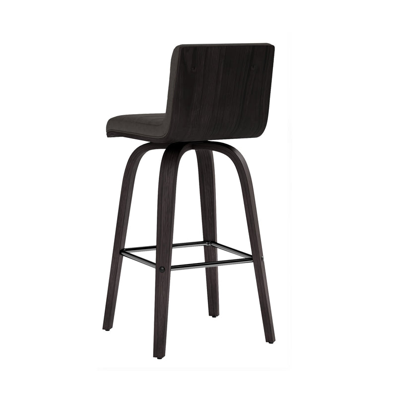 Vienna 26" Swivel Counter Stool in Black Wood Finish with Gray Faux Leather - Furniture City (CA)l