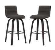 Vienna 26" Swivel Counter Stool in Black Wood Finish with Gray Faux Leather - Furniture City (CA)l