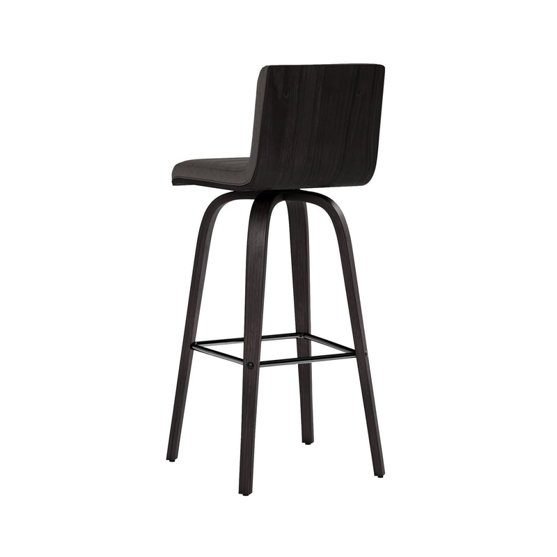 Vienna 30" Swivel Bar Stool in Black Wood Finish with Gray Faux Leather - Furniture City (CA)l
