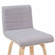 Vienna Modern Swivel Bar Height Stool with Grey Upholstered Seat and Patterned Oak Wood Frame - Furniture City (CA)l