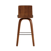 Vienna 26" Swivel Counter Stool in Walnut Wood Finish with Gray Faux Leather - Furniture City (CA)l