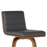 Vienna 26" Swivel Counter Stool in Walnut Wood Finish with Gray Faux Leather - Furniture City (CA)l