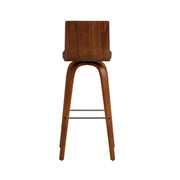 Vienna 30" Swivel Bar Stool in Walnut Wood Finish with Gray Faux Leather - Furniture City (CA)l