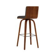 Vienna 30" Swivel Bar Stool in Walnut Wood Finish with Gray Faux Leather - Furniture City (CA)l