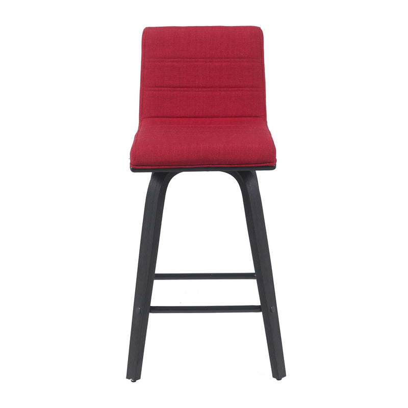Vienna Modern Counter Height Swivel Bar Stool with Red Upholstered Seat and Brushed Wood Frame - Furniture City (CA)l