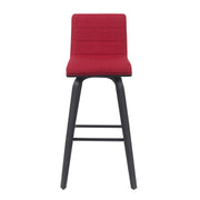 Vienna Modern Swivel Bar Height Stool with Red Upholstered Seat and Brushed Wood Frame - Furniture City (CA)l