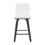 Vienna Modern Counter Height Swivel Bar Stool with Snow White Faux Leather Seat and Black Brushed Wood Frame - Furniture City (CA)l