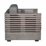Vivid Outdoor Patio Chair in Gray Eucalyptus Wood with Gray Olefin Cushions - Furniture City (CA)l