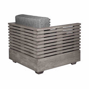 Vivid Outdoor Patio Chair in Gray Eucalyptus Wood with Gray Olefin Cushions - Furniture City (CA)l