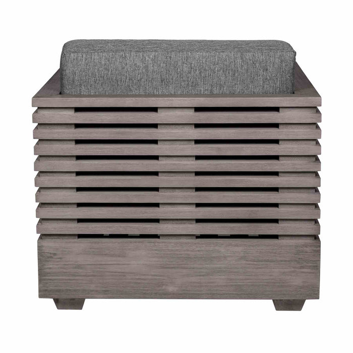 Vivid Outdoor Patio Chair in Gray Eucalyptus Wood with Gray Olefin Cushions