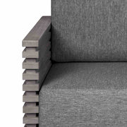 Vivid Outdoor Patio Chair in Gray Eucalyptus Wood with Gray Olefin Cushions - Furniture City (CA)l
