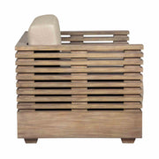 Vivid Outdoor Patio Chair in Light Eucalyptus Wood with Taupe Olefin Cushions - Furniture City (CA)l