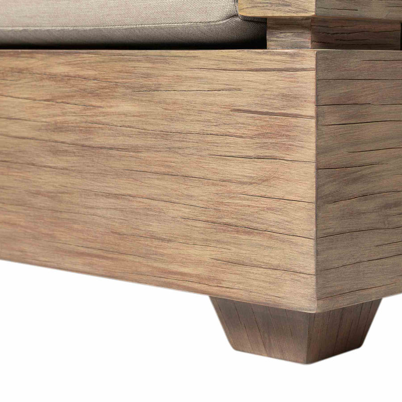 Vivid Outdoor Patio Chair in Light Eucalyptus Wood with Taupe Olefin Cushions - Furniture City (CA)l
