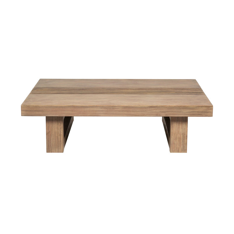 Vivid Outdoor Patio Coffee Table in Light Eucalyptus Wood - Furniture City (CA)l