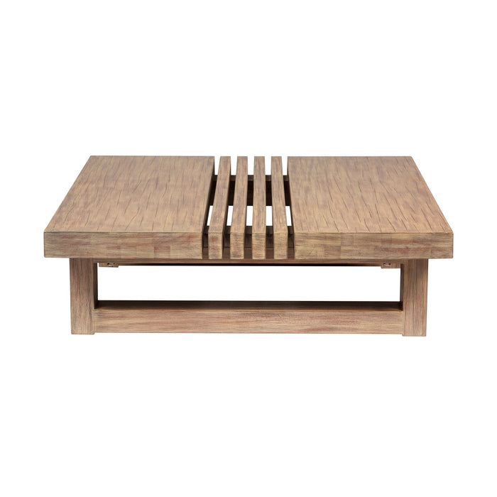 Vivid Outdoor Patio Coffee Table in Light Eucalyptus Wood