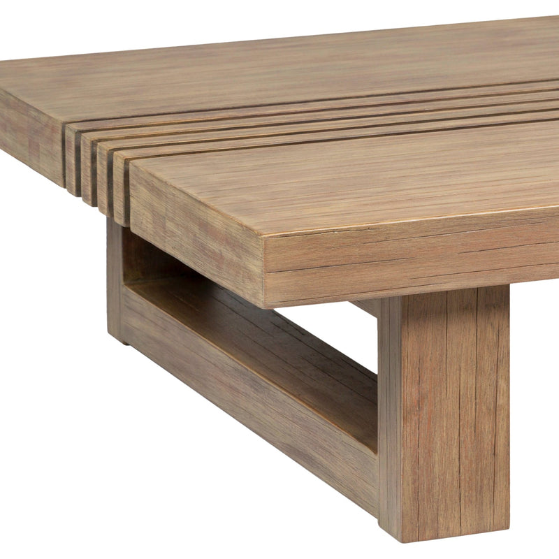 Vivid Outdoor Patio Coffee Table in Light Eucalyptus Wood - Furniture City (CA)l