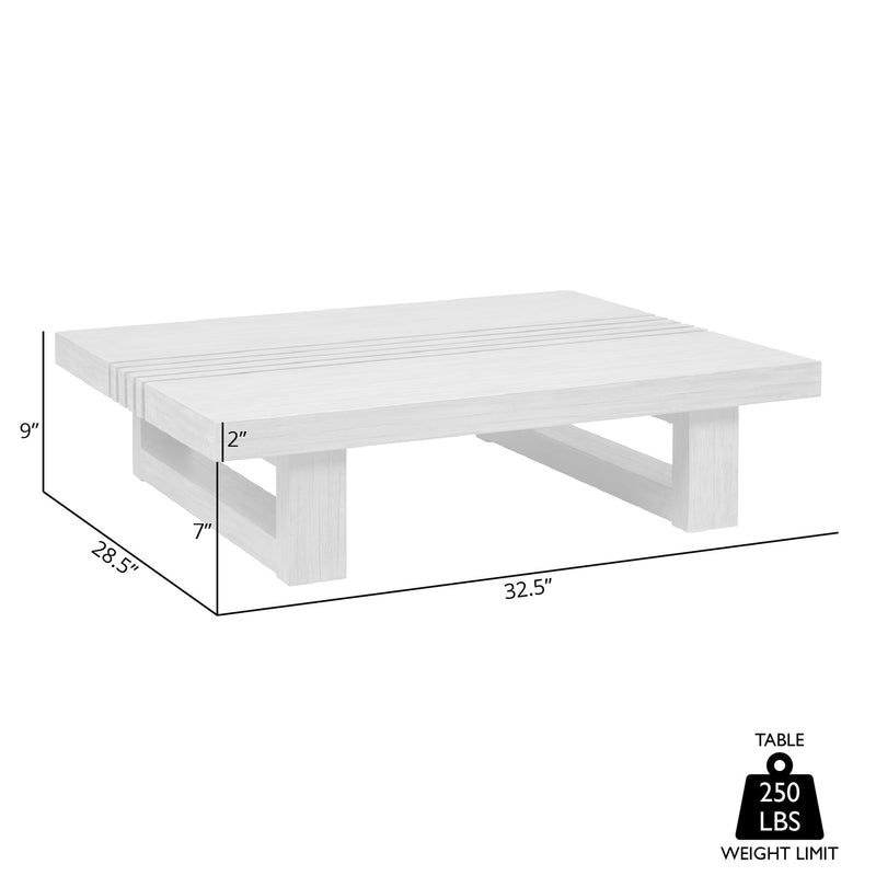 Vivid Outdoor Patio Coffee Table in Light Eucalyptus Wood - Furniture City (CA)l