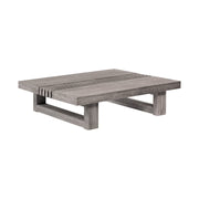 Vivid Outdoor Patio Coffee Table in Gray Eucalyptus Wood - Furniture City (CA)l