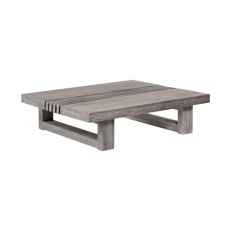 Vivid Outdoor Patio Coffee Table in Gray Eucalyptus Wood - Furniture City (CA)l