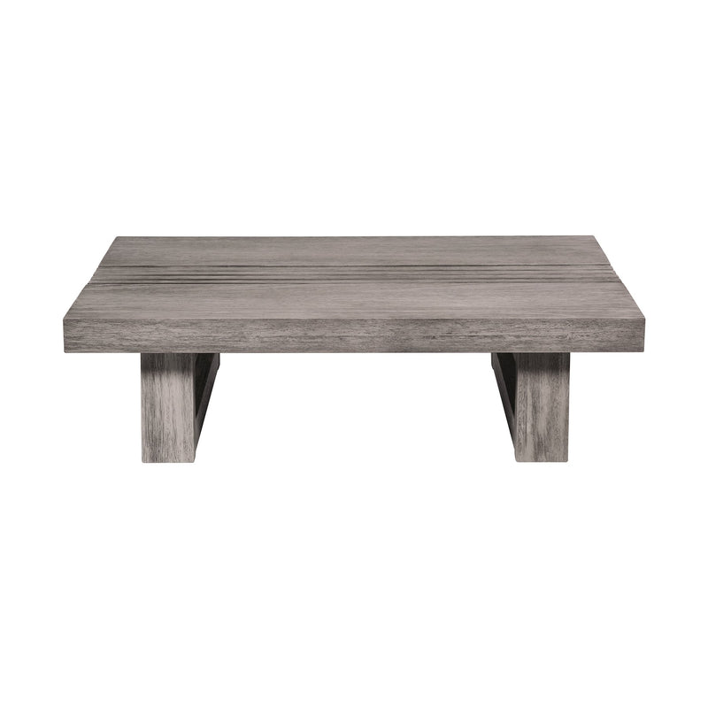 Vivid Outdoor Patio Coffee Table in Gray Eucalyptus Wood - Furniture City (CA)l