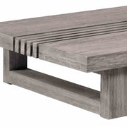 Vivid Outdoor Patio Coffee Table in Gray Eucalyptus Wood - Furniture City (CA)l