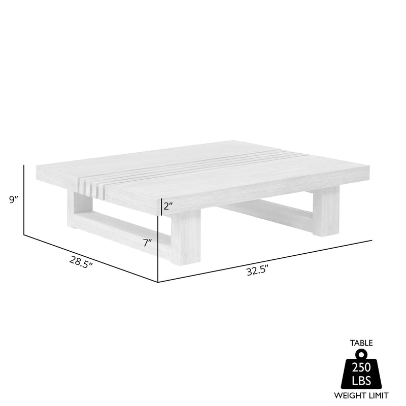 Vivid Outdoor Patio Coffee Table in Gray Eucalyptus Wood - Furniture City (CA)l