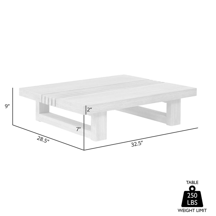 Vivid Outdoor Patio Coffee Table in Gray Eucalyptus Wood