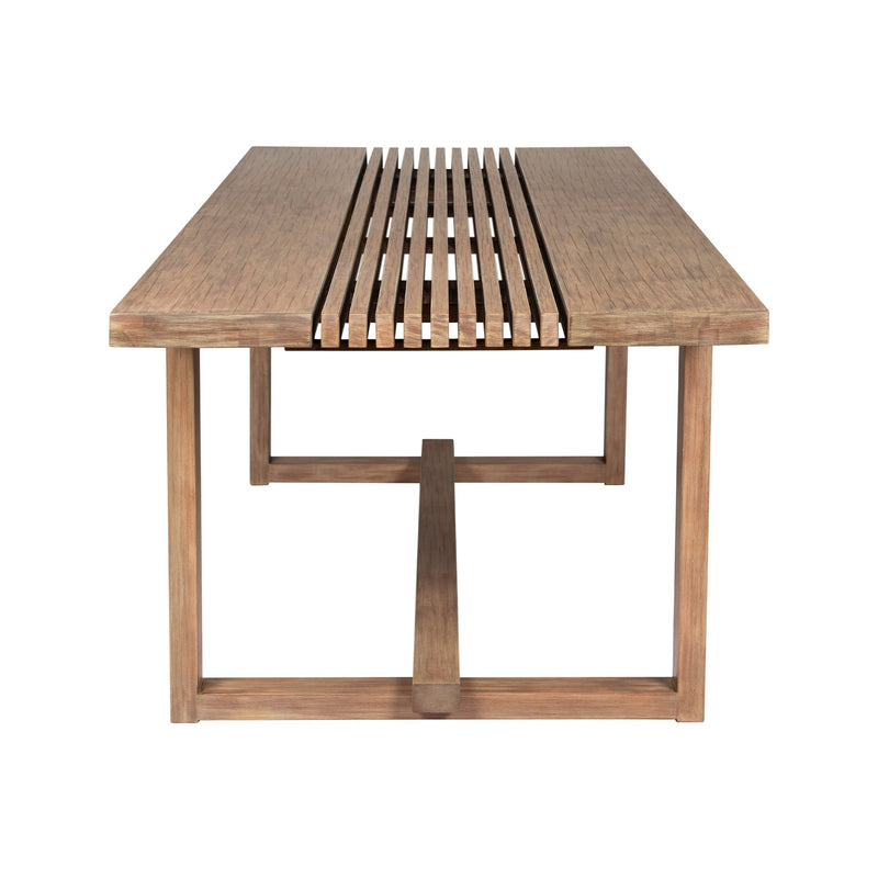 Vivid Outdoor Patio Dining Table in Light Eucalyptus Wood - Furniture City (CA)l