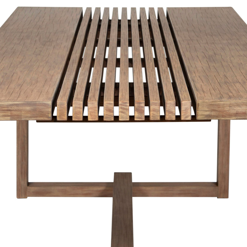 Vivid Outdoor Patio Dining Table in Light Eucalyptus Wood - Furniture City (CA)l