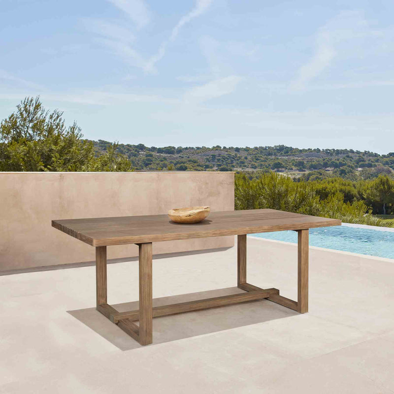 Vivid Outdoor Patio Dining Table in Light Eucalyptus Wood - Furniture City (CA)l