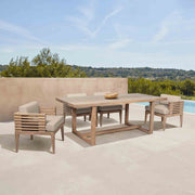 Vivid Outdoor Patio Dining Table in Light Eucalyptus Wood - Furniture City (CA)l