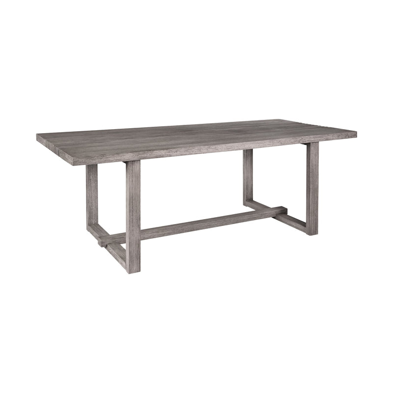 Vivid Outdoor Patio Dining Table in Gray Eucalyptus Wood - Furniture City (CA)l