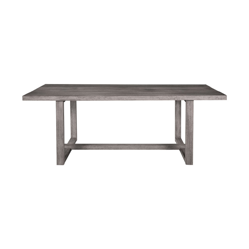 Vivid Outdoor Patio Dining Table in Gray Eucalyptus Wood - Furniture City (CA)l
