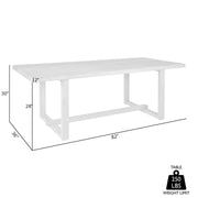 Vivid Outdoor Patio Dining Table in Gray Eucalyptus Wood - Furniture City (CA)l