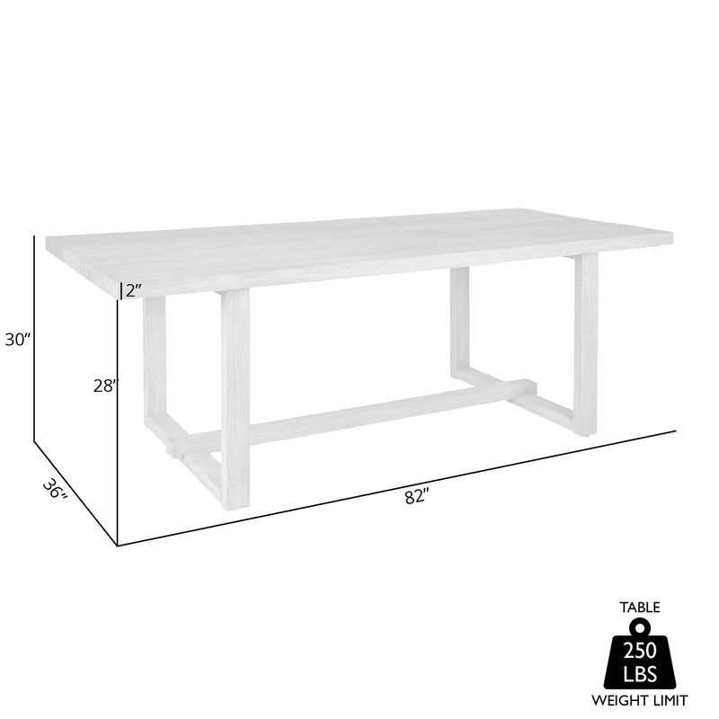 Vivid Outdoor Patio Dining Table in Gray Eucalyptus Wood - Furniture City (CA)l