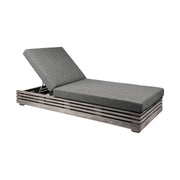 Vivid Outdoor Patio Chaise Lounge Chair in Gray Eucalyptus Wood with Gray Olefin Cushions - Furniture City (CA)l
