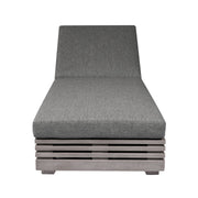 Vivid Outdoor Patio Chaise Lounge Chair in Gray Eucalyptus Wood with Gray Olefin Cushions - Furniture City (CA)l