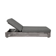Vivid Outdoor Patio Chaise Lounge Chair in Gray Eucalyptus Wood with Gray Olefin Cushions - Furniture City (CA)l