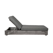 Vivid Outdoor Patio Chaise Lounge Chair in Gray Eucalyptus Wood with Gray Olefin Cushions - Furniture City (CA)l